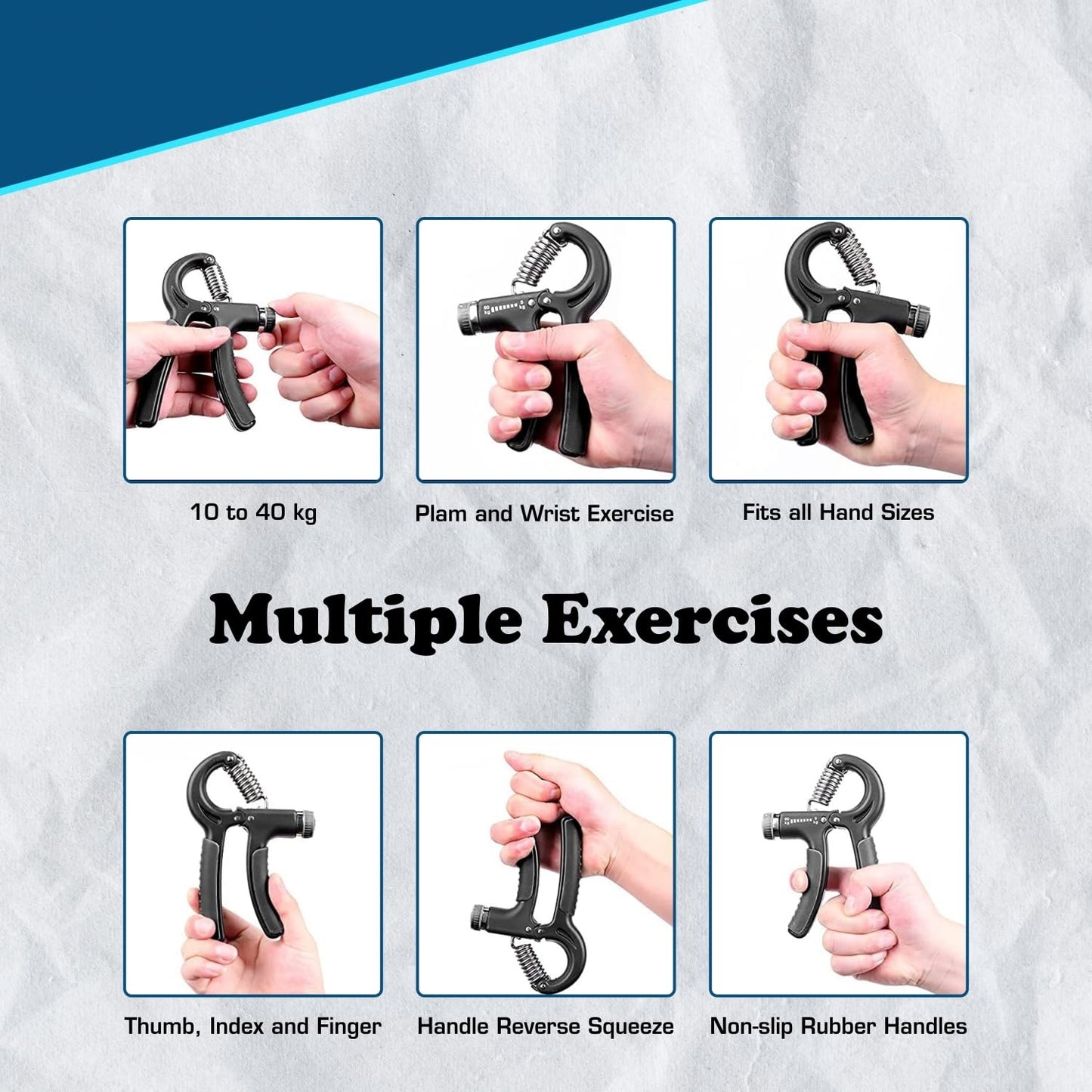 Premium Hand Grip Strengthener with Adjustable Resistance 10Kg to 40Kg