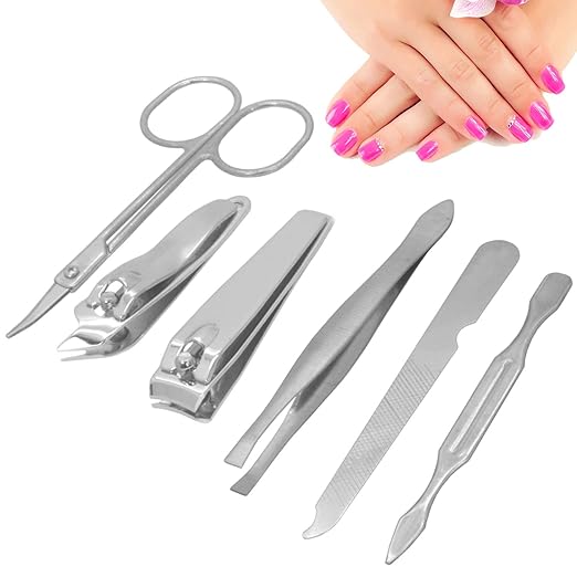 6 in 1 Nail Art Clipper Pedicure Manicure Tweezer Cutter Tool Set