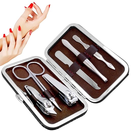6 in 1 Nail Art Clipper Pedicure Manicure Tweezer Cutter Tool Set