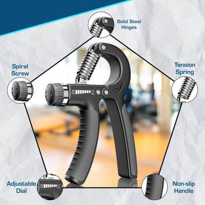Premium Hand Grip Strengthener with Adjustable Resistance 10Kg to 40Kg