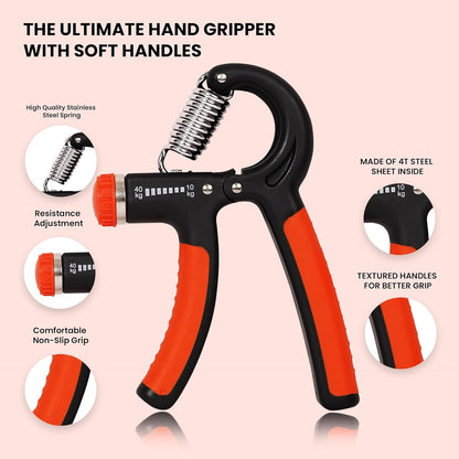 Premium Hand Grip Strengthener with Adjustable Resistance 10Kg to 40Kg