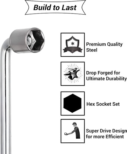 10-Pcs Socket Handle Set | Hand Tool Kit for Home DIY, Automobile & Vehicle Maintenance
