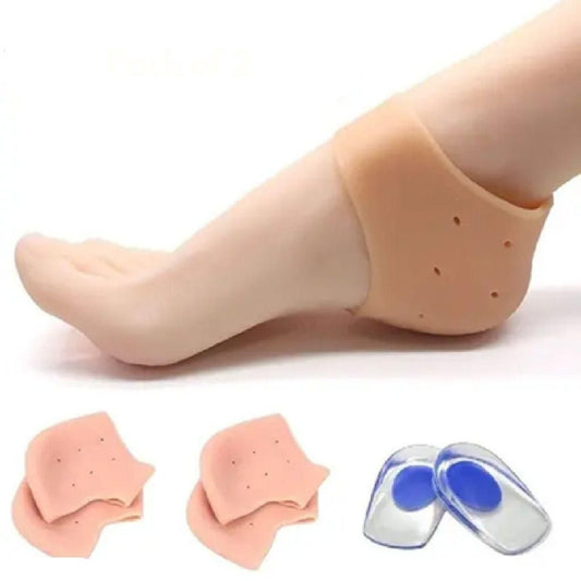 Foot Comfort Bundle: 2 Pair Ankle Support + 1 Pair Heel Protector